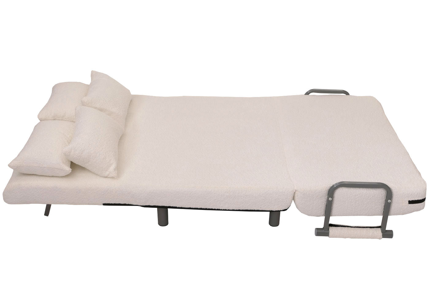 Cosmo Casa - Slaapstoel - Uitklapbaar Logeerbed - 190x100 cm Ligvlak - Boucle Stof - Crème