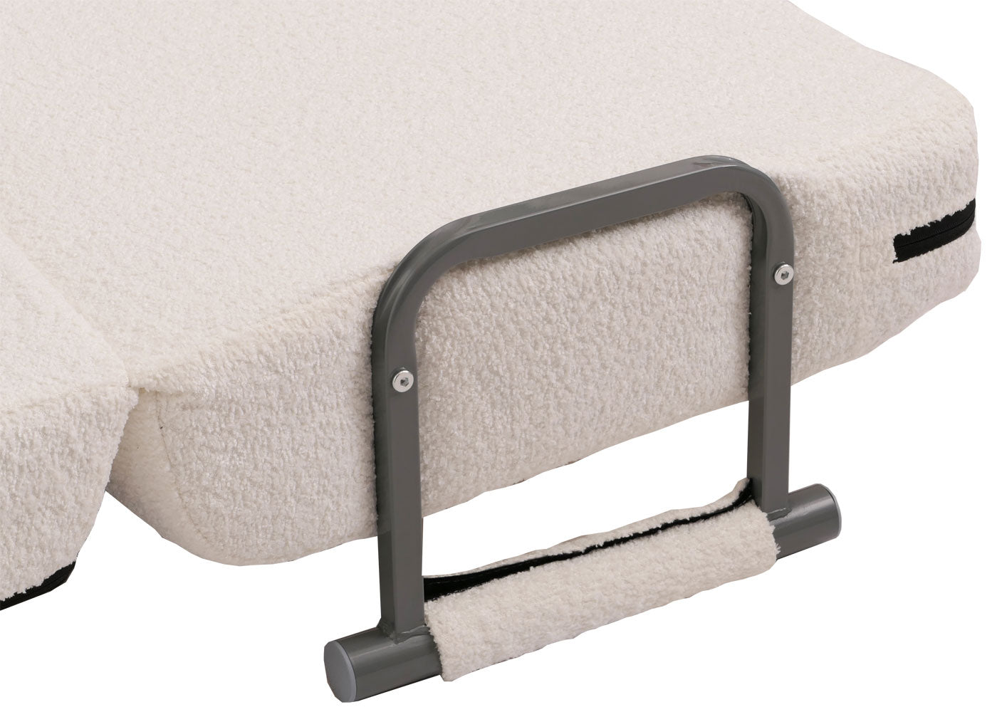 Cosmo Casa - Slaapstoel - Uitklapbaar Logeerbed - 190x100 cm Ligvlak - Boucle Stof - Crème