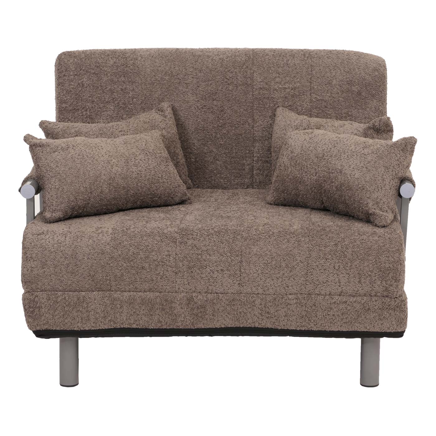 Cosmo Casa - Slaapstoel - Uitklapbaar Logeerbed - 190x100 cm Ligvlak - Boucle Stof - Lichtbruin