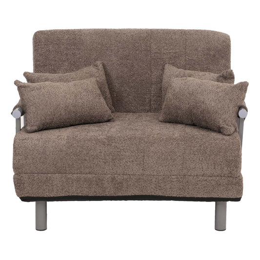 Cosmo Casa - Slaapstoel - Uitklapbaar Logeerbed - 190x100 cm Ligvlak - Boucle Stof - Lichtbruin