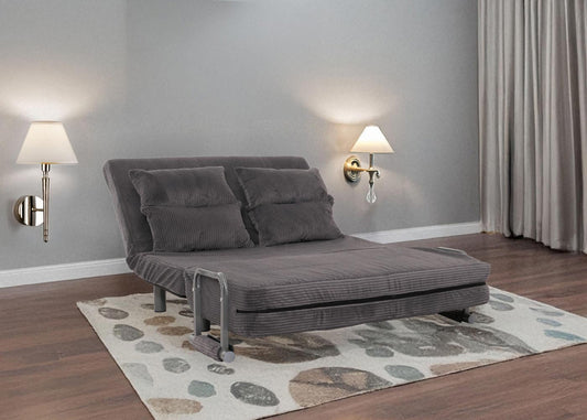 Cosmo Casa - Slaapstoel - Klapstoel - Slaapbank - Logeerbed - Ligvlak 190x100cm - Stoffen Koord - 330gm - Donkergrijs