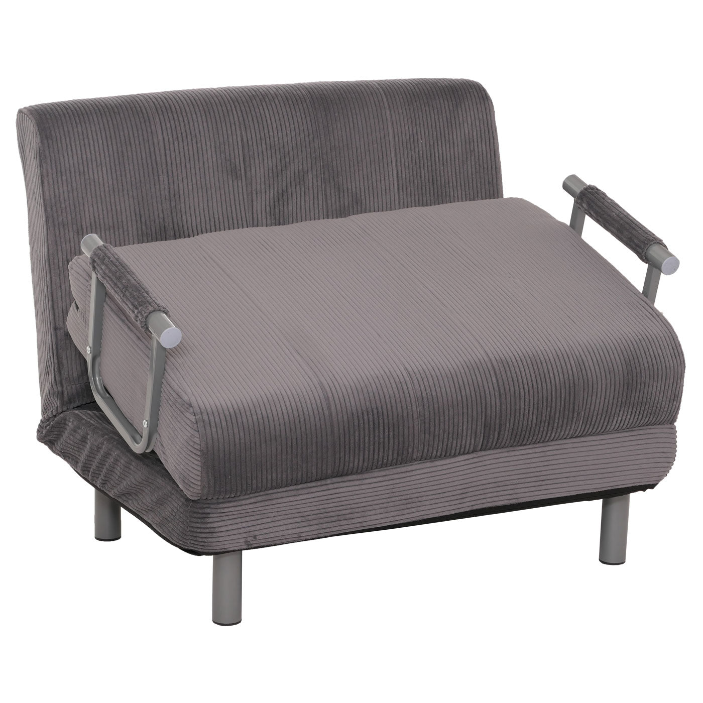 Cosmo Casa - Slaapstoel - Klapstoel - Slaapbank - Logeerbed - Ligvlak 190x100cm - Stoffen Koord - 330gm - Donkergrijs