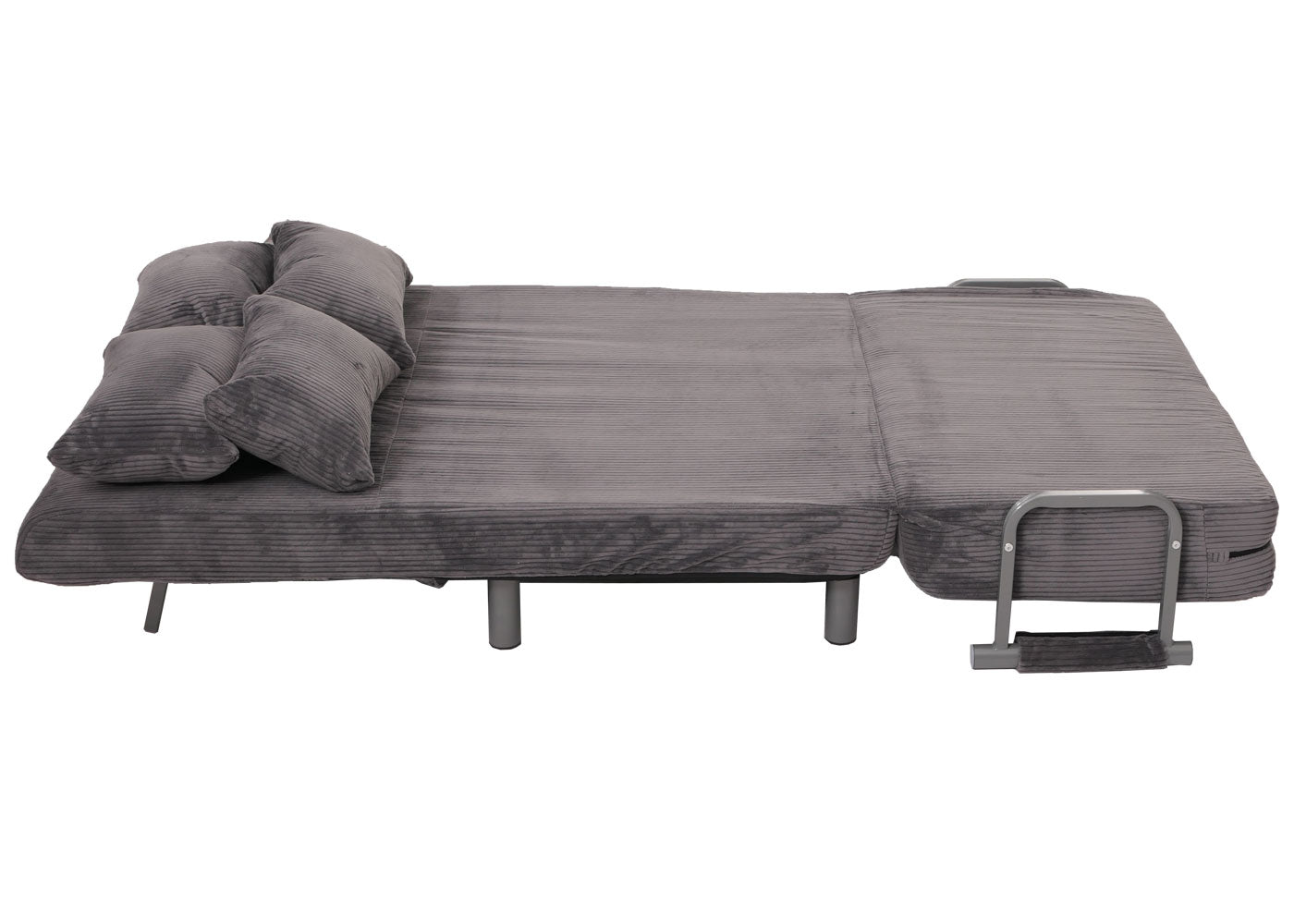 Cosmo Casa - Slaapstoel - Klapstoel - Slaapbank - Logeerbed - Ligvlak 190x100cm - Stoffen Koord - 330gm - Donkergrijs