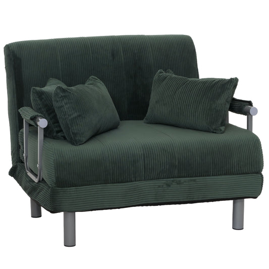 Cosmo Casa - Slaapstoel - Klapstoel - Slaapbank - Logeerbed - Ligvlak 190x100cm - Stoffen Koord - 330gm - Groen