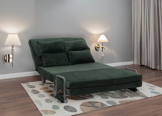 Cosmo Casa - Slaapstoel - Klapstoel - Slaapbank - Logeerbed - Ligvlak 190x100cm - Stoffen Koord - 330gm - Groen