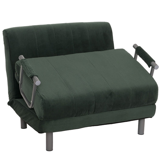 Cosmo Casa - Slaapstoel - Klapstoel - Slaapbank - Logeerbed - Ligvlak 190x100cm - Stoffen Koord - 330gm - Groen