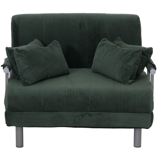 Cosmo Casa - Slaapstoel - Klapstoel - Slaapbank - Logeerbed - Ligvlak 190x100cm - Stoffen Koord - 330gm - Groen
