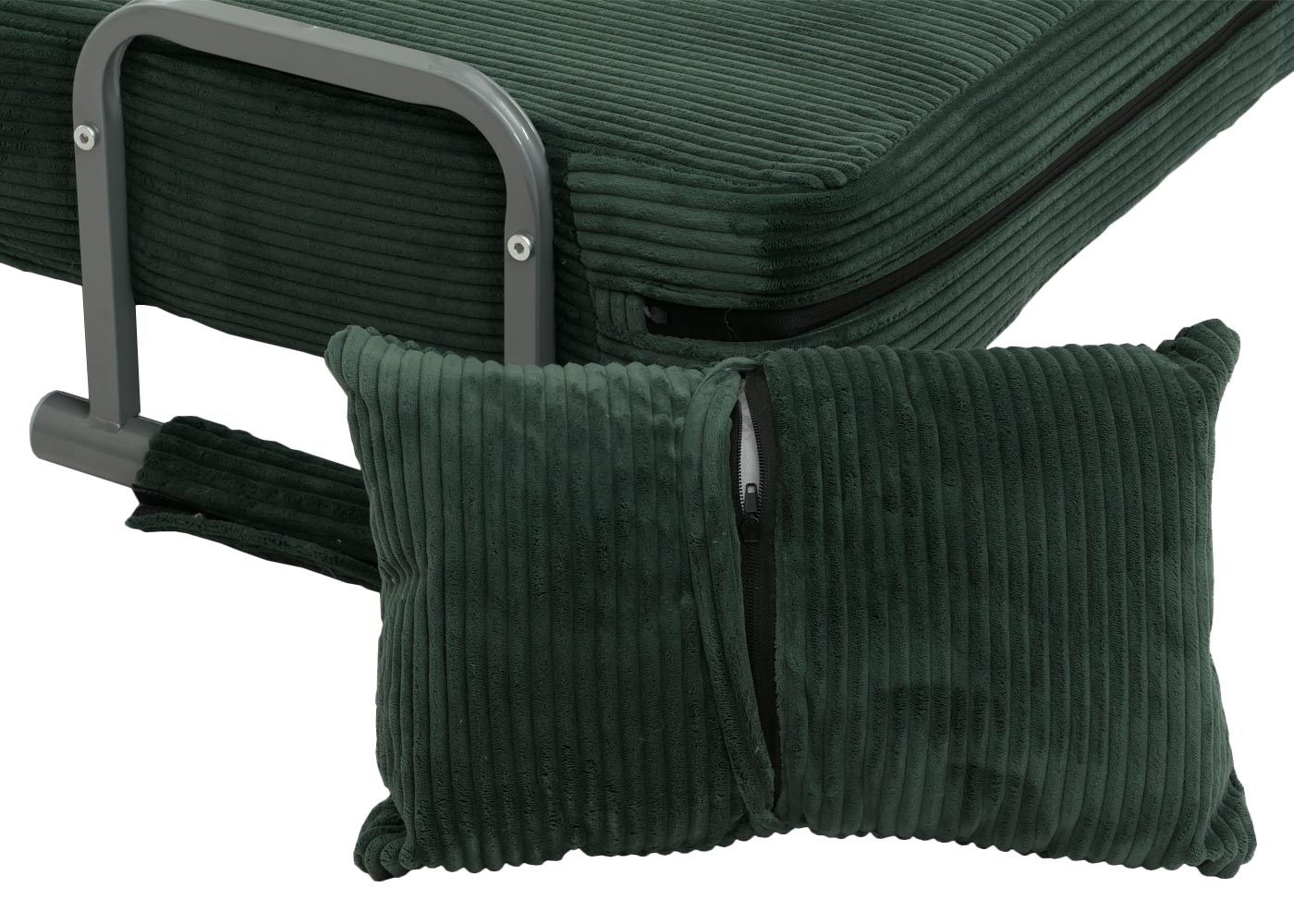 Cosmo Casa - Slaapstoel - Klapstoel - Slaapbank - Logeerbed - Ligvlak 190x100cm - Stoffen Koord - 330gm - Groen