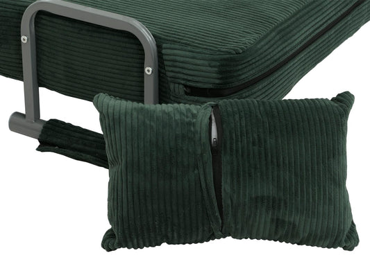 Cosmo Casa - Slaapstoel - Klapstoel - Slaapbank - Logeerbed - Ligvlak 190x100cm - Stoffen Koord - 330gm - Groen