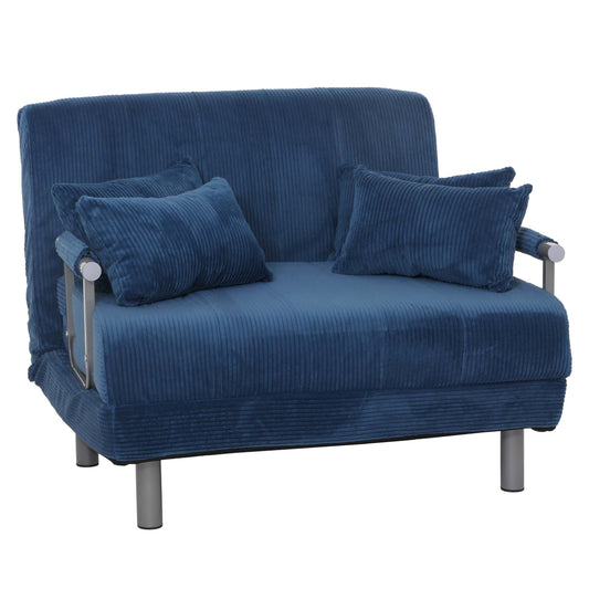 Cosmo Casa - Slaapstoel - Klapstoel - Slaapbank - Logeerbed - Ligvlak 190x100cm - Stoffen Koord - 330gm - Blauw