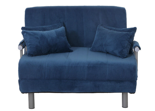 Cosmo Casa - Slaapstoel - Klapstoel - Slaapbank - Logeerbed - Ligvlak 190x100cm - Stoffen Koord - 330gm - Blauw