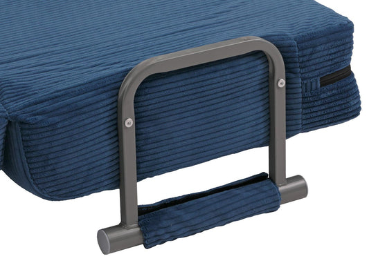 Cosmo Casa - Slaapstoel - Klapstoel - Slaapbank - Logeerbed - Ligvlak 190x100cm - Stoffen Koord - 330gm - Blauw