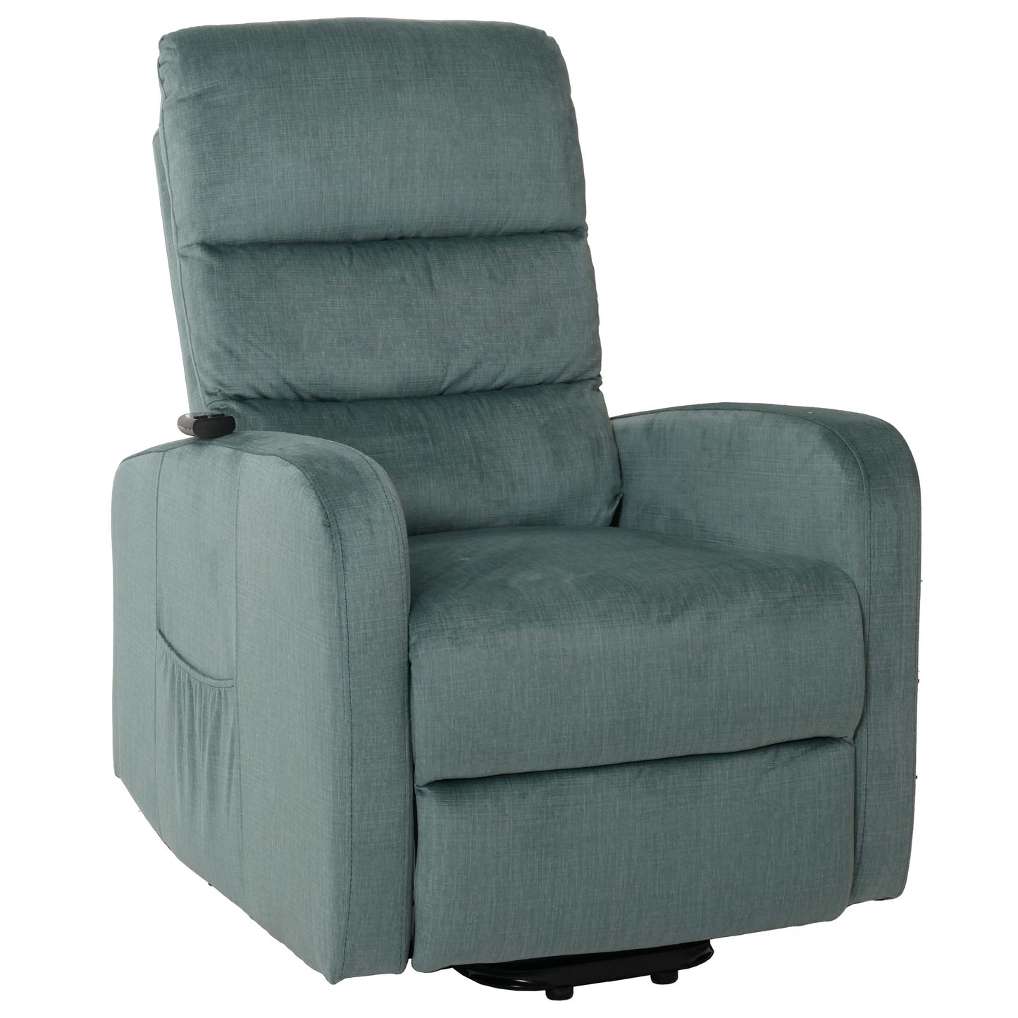 Cosmo Casa - TV Relaxfauteuil - Elektrische Sta-Op Functie - Metaal - Chenille - Blauwgroen