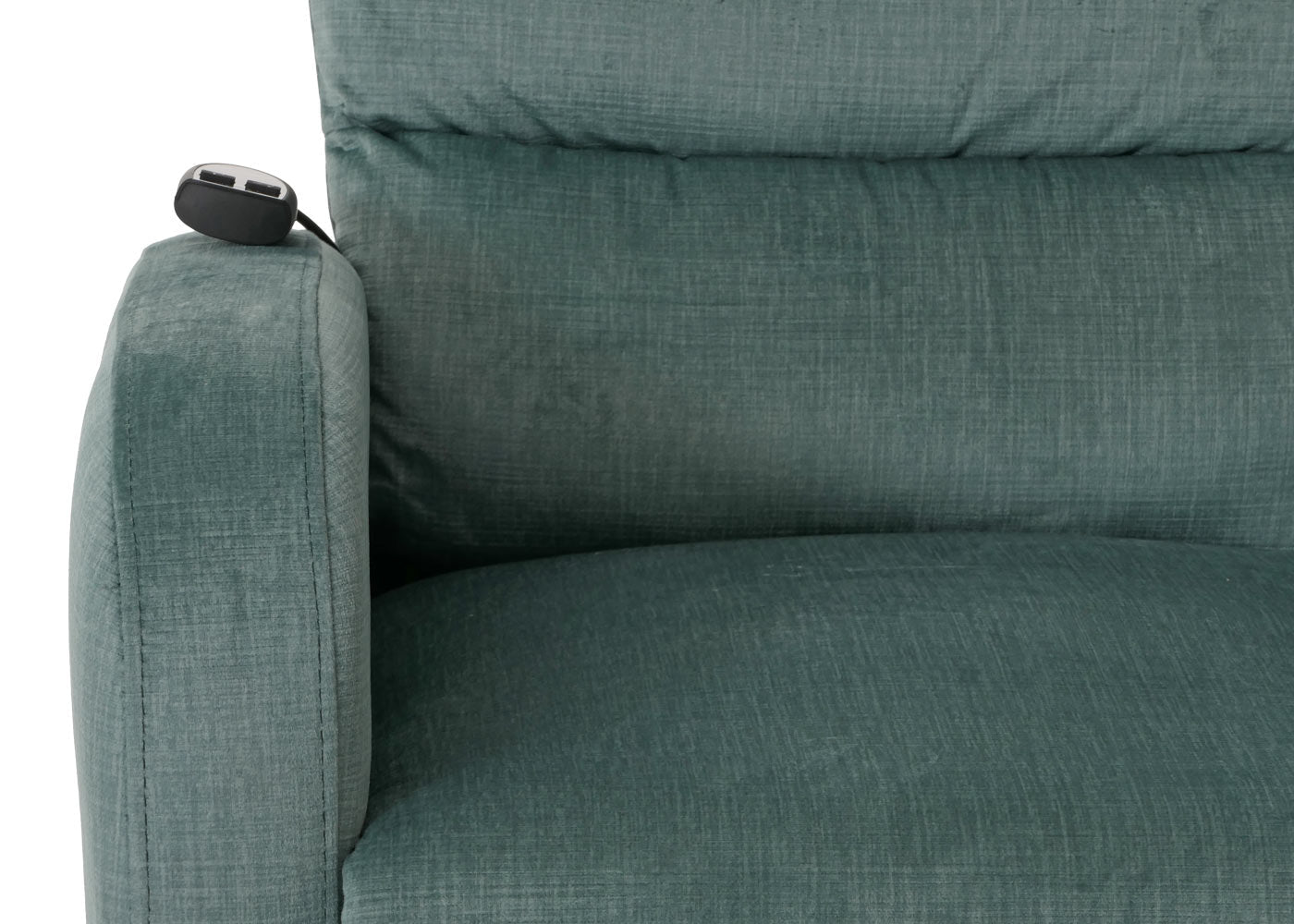 Cosmo Casa - TV Relaxfauteuil - Elektrische Sta-Op Functie - Metaal - Chenille - Blauwgroen