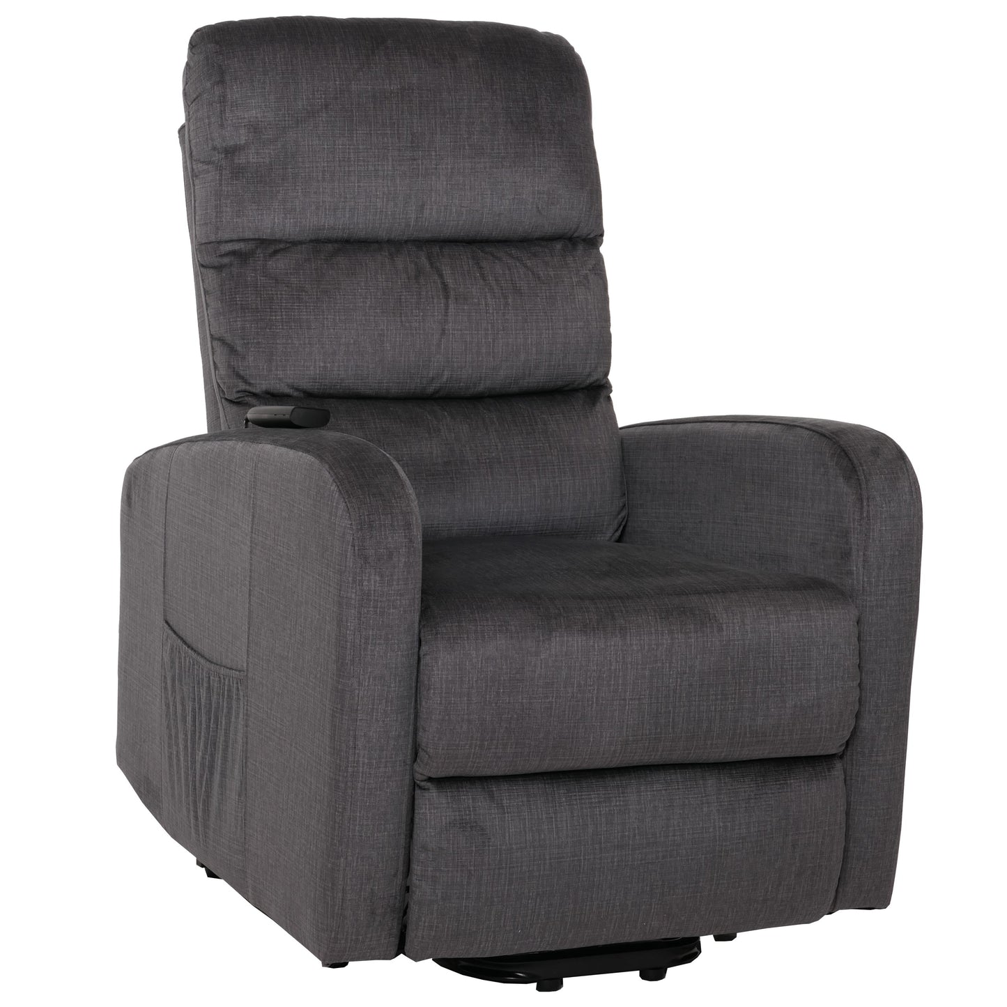 Cosmo Casa - TV Relaxfauteuil - Elektrische Sta-Op Functie - Metaal - Chenille - Donkergrijs