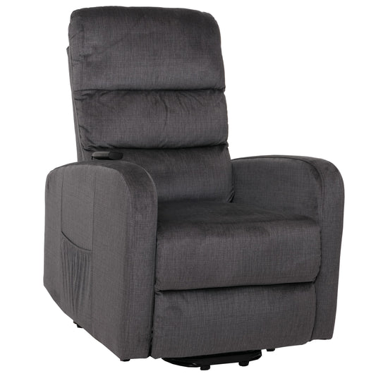 Cosmo Casa - TV Relaxfauteuil - Elektrische Sta-Op Functie - Metaal - Chenille - Donkergrijs