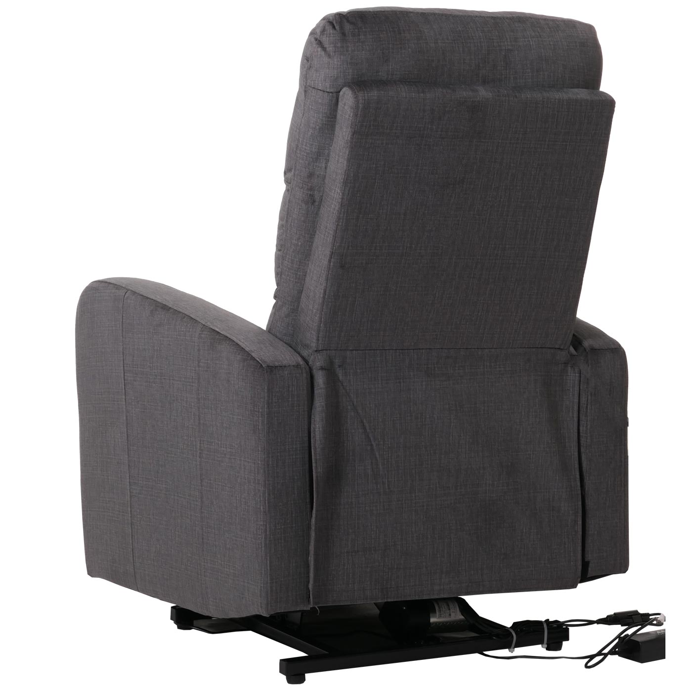 Cosmo Casa - TV Relaxfauteuil - Elektrische Sta-Op Functie - Metaal - Chenille - Donkergrijs