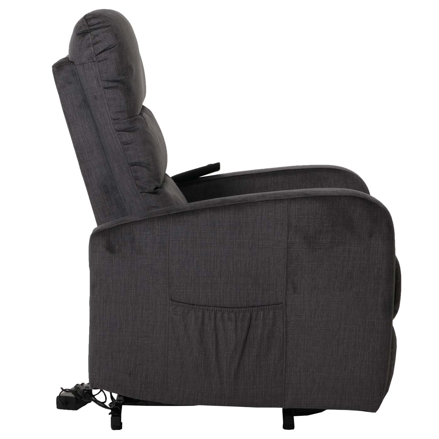 Cosmo Casa - TV Relaxfauteuil - Elektrische Sta-Op Functie - Metaal - Chenille - Donkergrijs