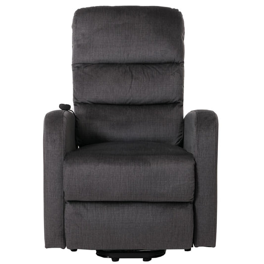 Cosmo Casa - TV Relaxfauteuil - Elektrische Sta-Op Functie - Metaal - Chenille - Donkergrijs