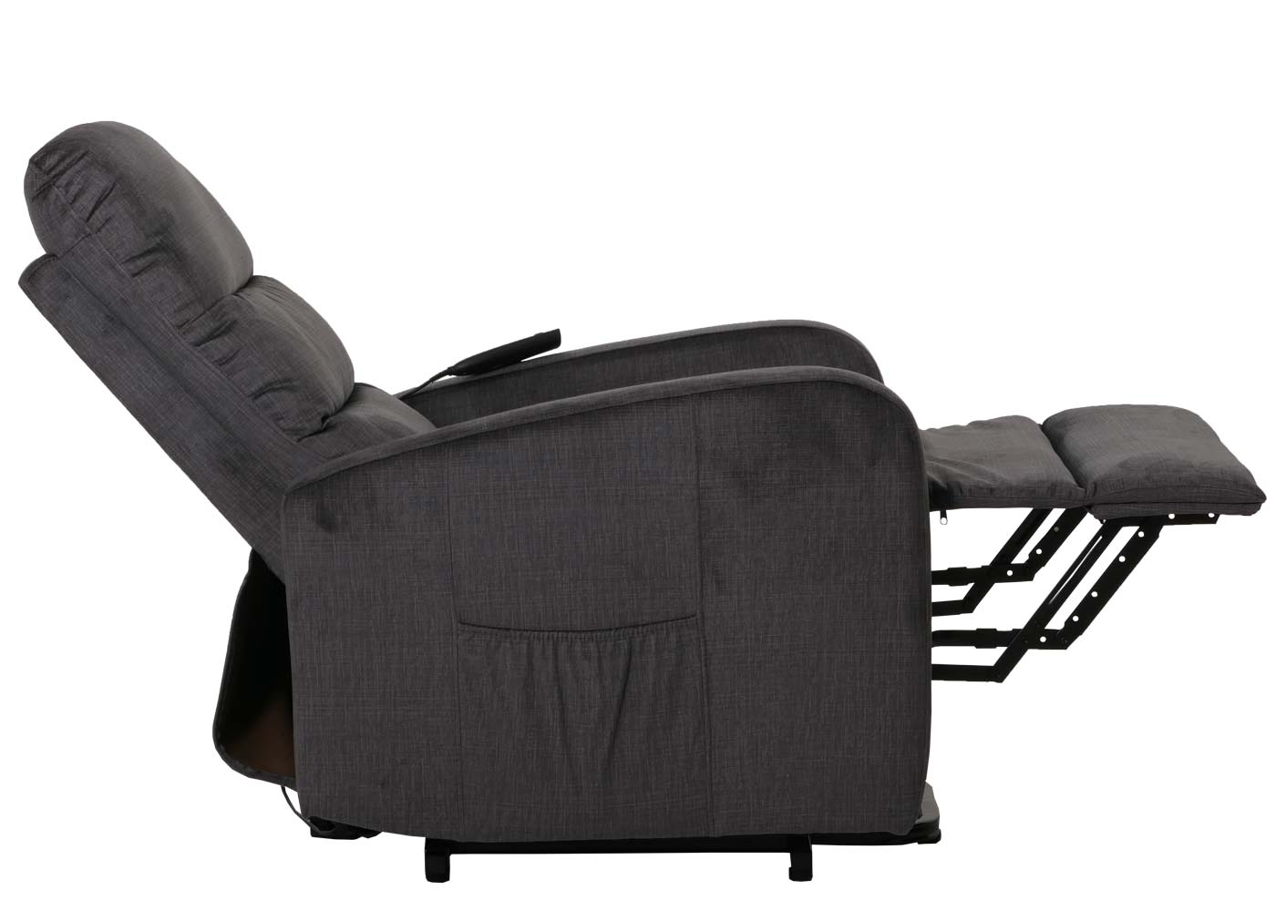 Cosmo Casa - TV Relaxfauteuil - Elektrische Sta-Op Functie - Metaal - Chenille - Donkergrijs