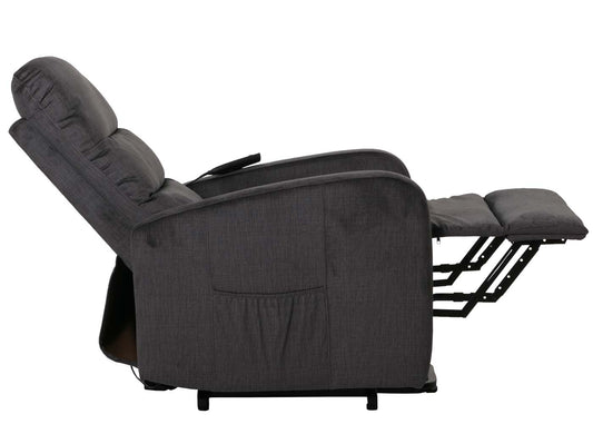 Cosmo Casa - TV Relaxfauteuil - Elektrische Sta-Op Functie - Metaal - Chenille - Donkergrijs