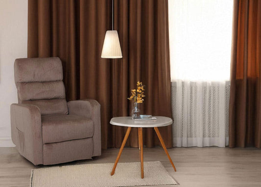 Cosmo Casa - TV Relaxfauteuil - Elektrische Sta-Op Functie - Metaal - Chenille - Bruin