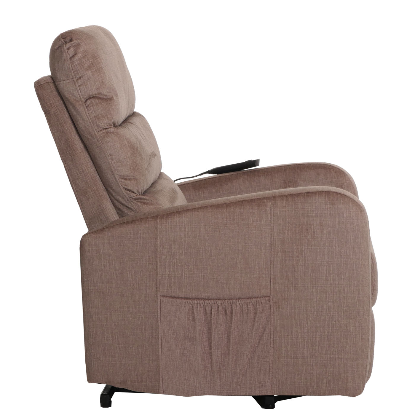 Cosmo Casa - TV Relaxfauteuil - Elektrische Sta-Op Functie - Metaal - Chenille - Bruin