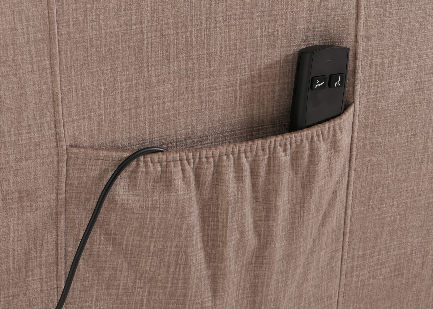 Cosmo Casa - TV Relaxfauteuil - Elektrische Sta-Op Functie - Metaal - Chenille - Bruin