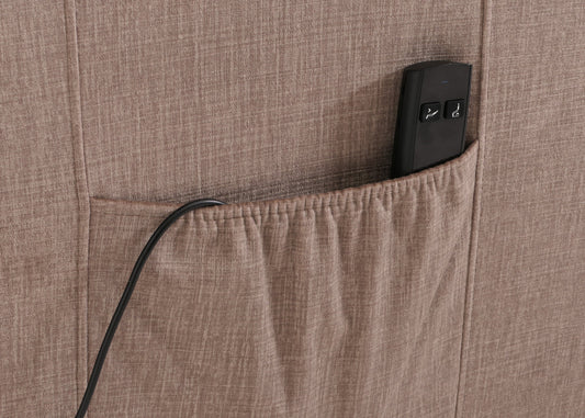 Cosmo Casa - TV Relaxfauteuil - Elektrische Sta-Op Functie - Metaal - Chenille - Bruin