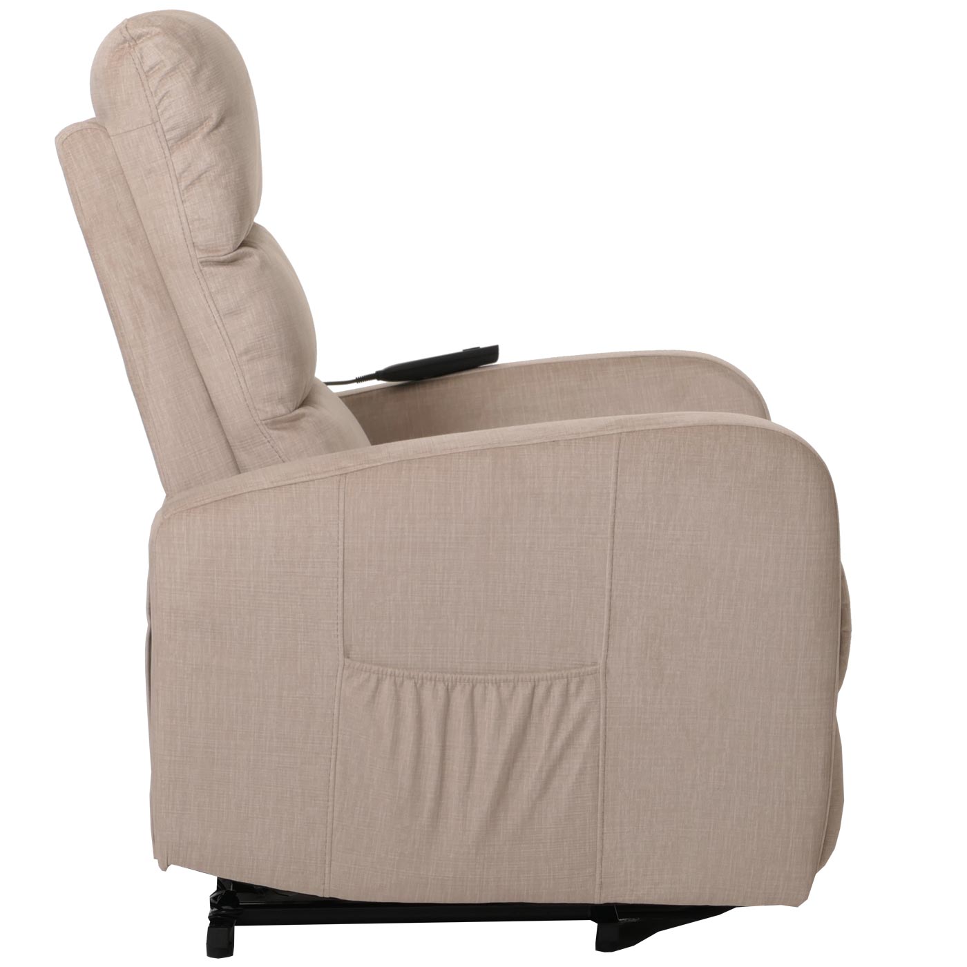 Cosmo Casa - TV Relaxfauteuil - Elektrische Sta-Op Functie - Metaal - Chenille - Crème