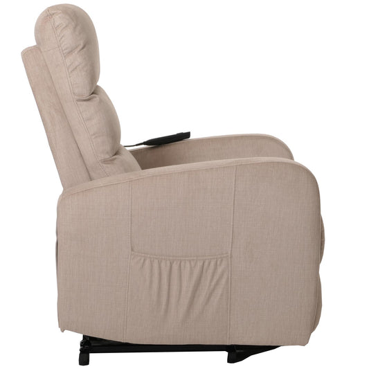 Cosmo Casa - TV Relaxfauteuil - Elektrische Sta-Op Functie - Metaal - Chenille - Crème