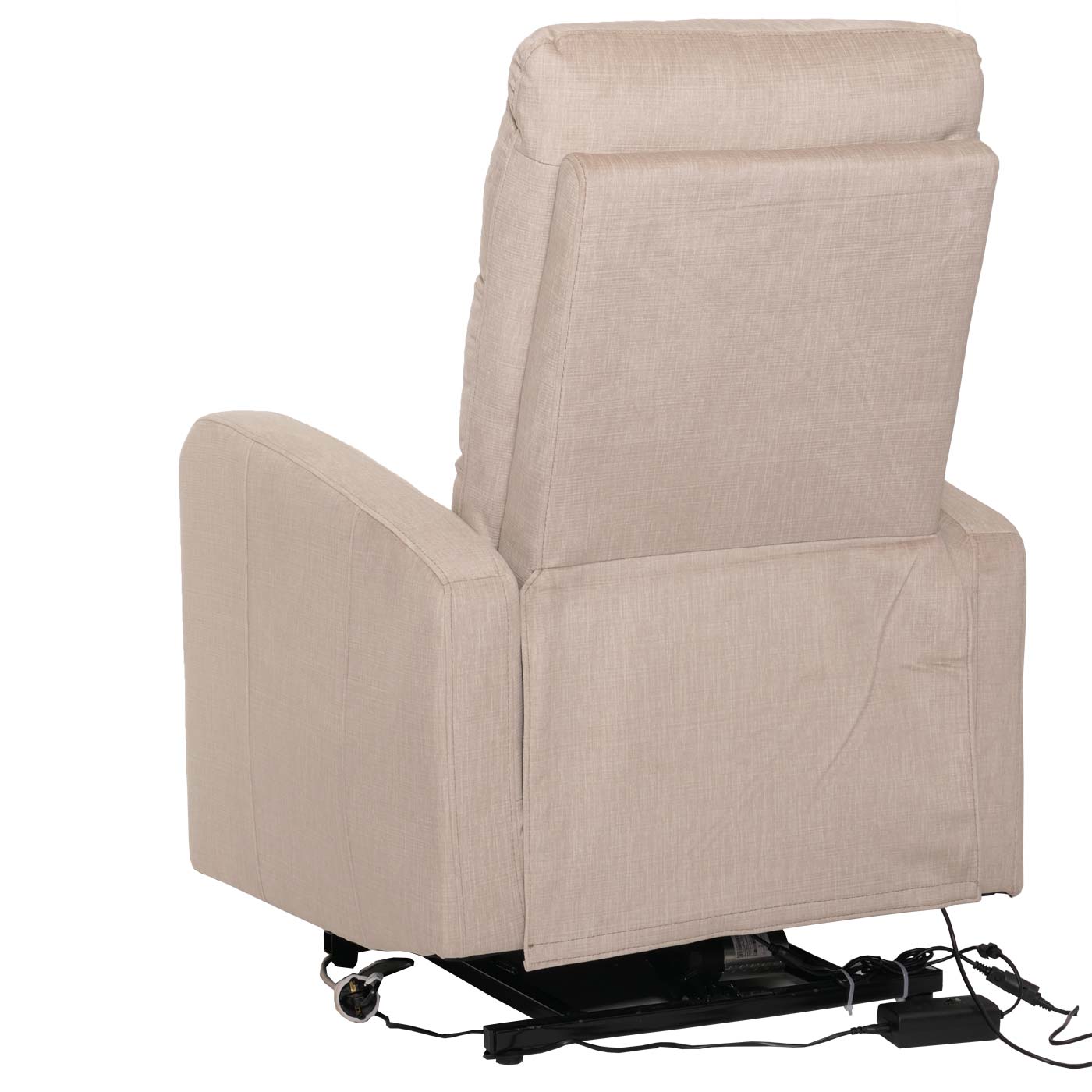 Cosmo Casa - TV Relaxfauteuil - Elektrische Sta-Op Functie - Metaal - Chenille - Crème