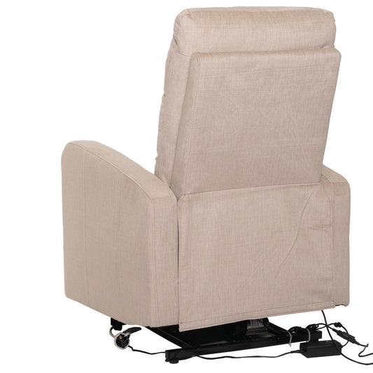 Cosmo Casa - TV Relaxfauteuil - Elektrische Sta-Op Functie - Metaal - Chenille - Crème