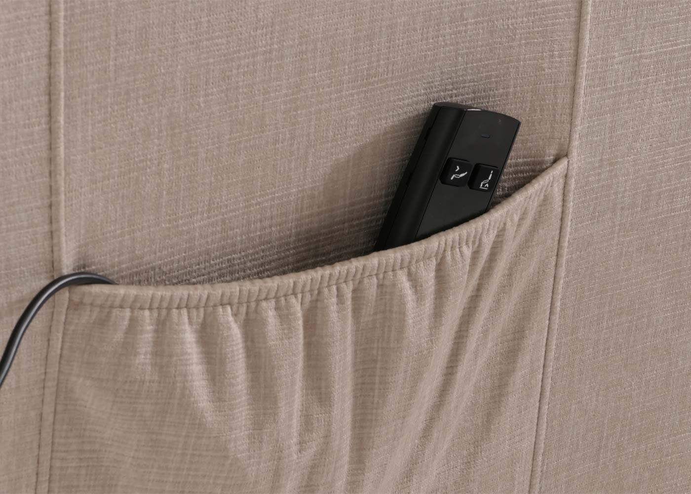 Cosmo Casa - TV Relaxfauteuil - Elektrische Sta-Op Functie - Metaal - Chenille - Crème