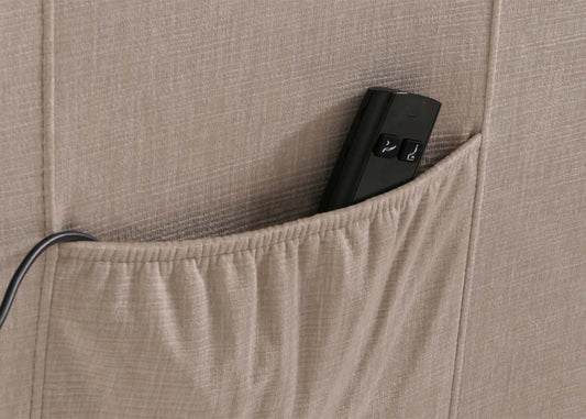 Cosmo Casa - TV Relaxfauteuil - Elektrische Sta-Op Functie - Metaal - Chenille - Crème