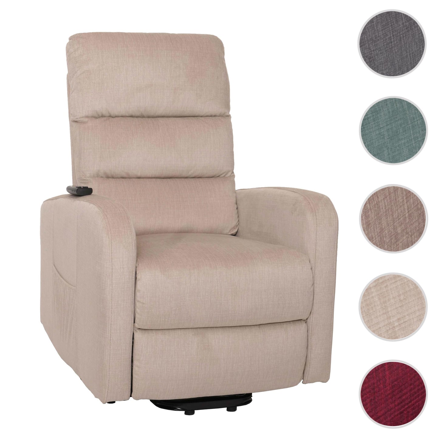 Cosmo Casa - TV Relaxfauteuil - Elektrische Sta-Op Functie - Metaal - Chenille - Crème