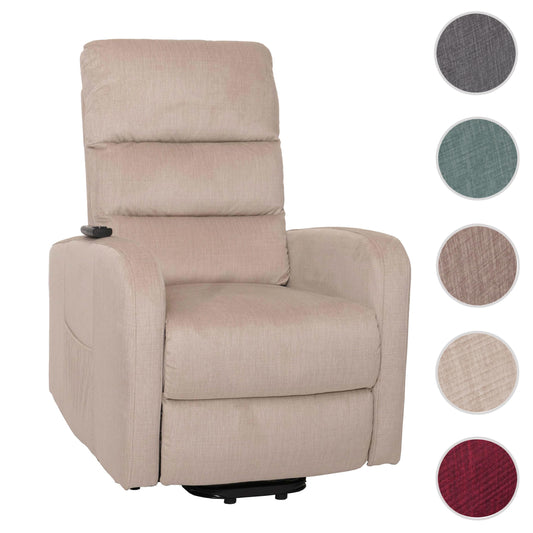 Cosmo Casa - TV Relaxfauteuil - Elektrische Sta-Op Functie - Metaal - Chenille - Crème