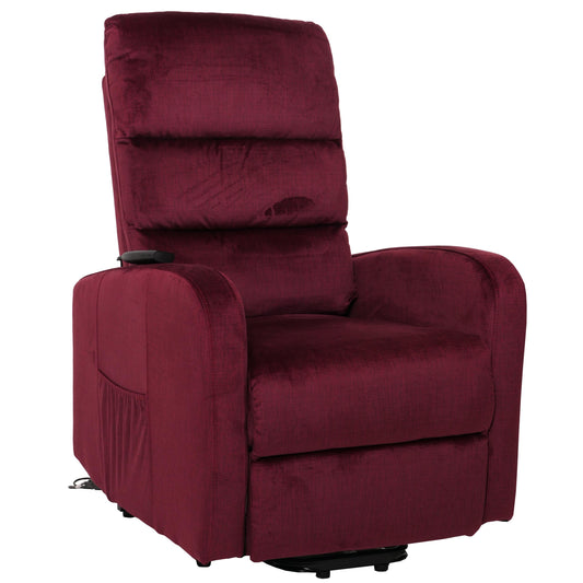 Cosmo Casa - TV Relaxfauteuil - Elektrische Sta-Op Functie - Metaal - Chenille - Bordeaux