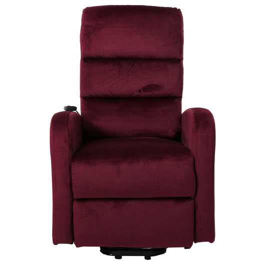 Cosmo Casa - TV Relaxfauteuil - Elektrische Sta-Op Functie - Metaal - Chenille - Bordeaux