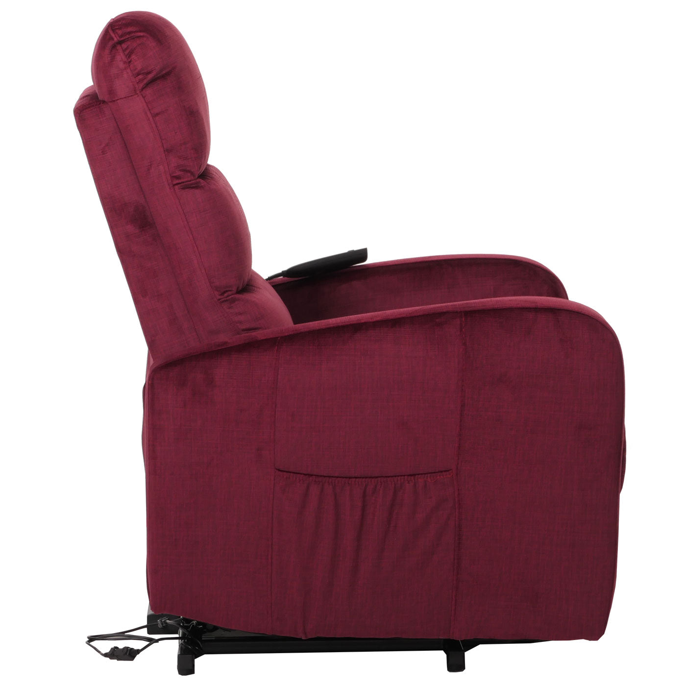 Cosmo Casa - TV Relaxfauteuil - Elektrische Sta-Op Functie - Metaal - Chenille - Bordeaux