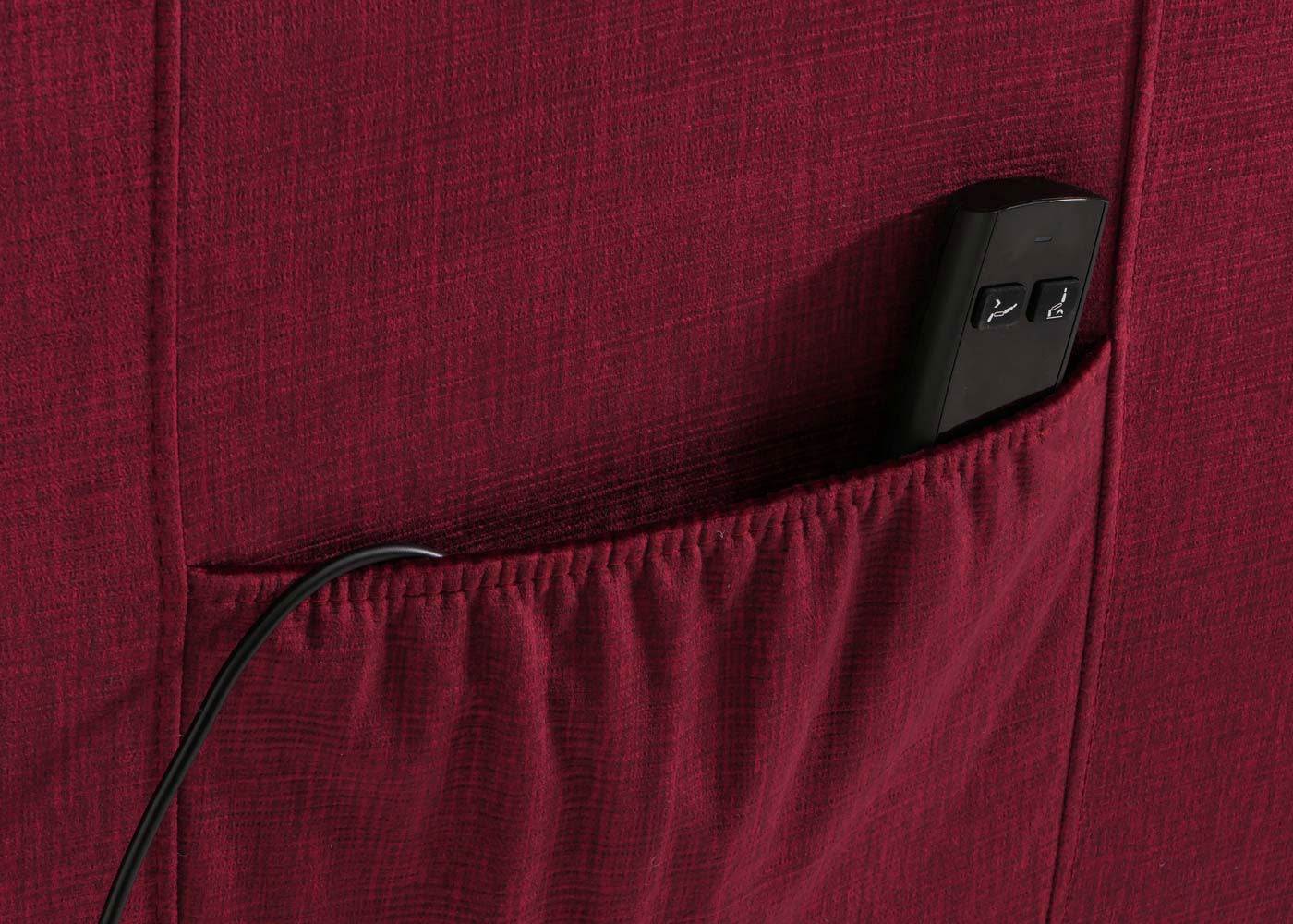 Cosmo Casa - TV Relaxfauteuil - Elektrische Sta-Op Functie - Metaal - Chenille - Bordeaux