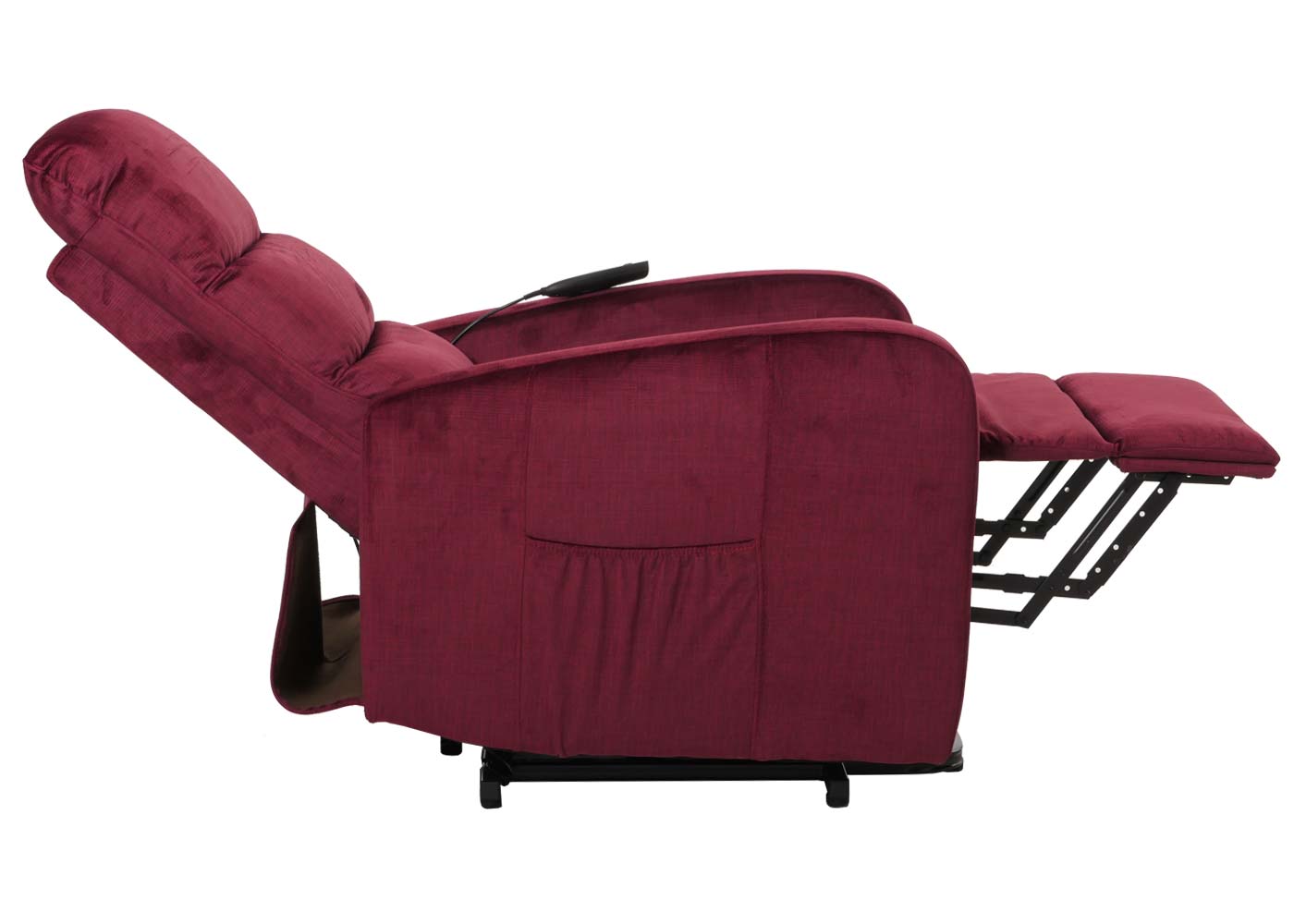 Cosmo Casa - TV Relaxfauteuil - Elektrische Sta-Op Functie - Metaal - Chenille - Bordeaux