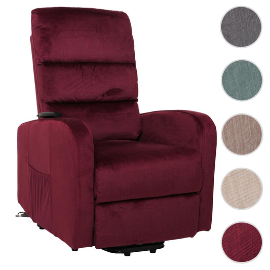 Cosmo Casa - TV Relaxfauteuil - Elektrische Sta-Op Functie - Metaal - Chenille - Bordeaux