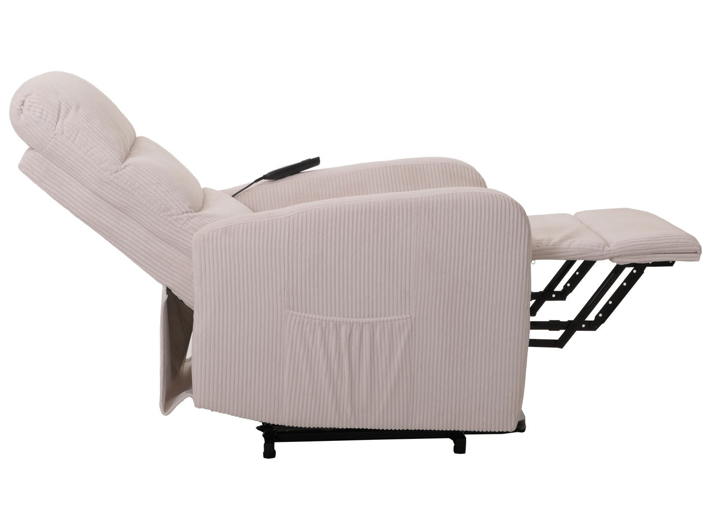 Cosmo Casa - TV Relaxstoel - Sta-Op Functie - Metaal - Textielkoord - Crèmewit