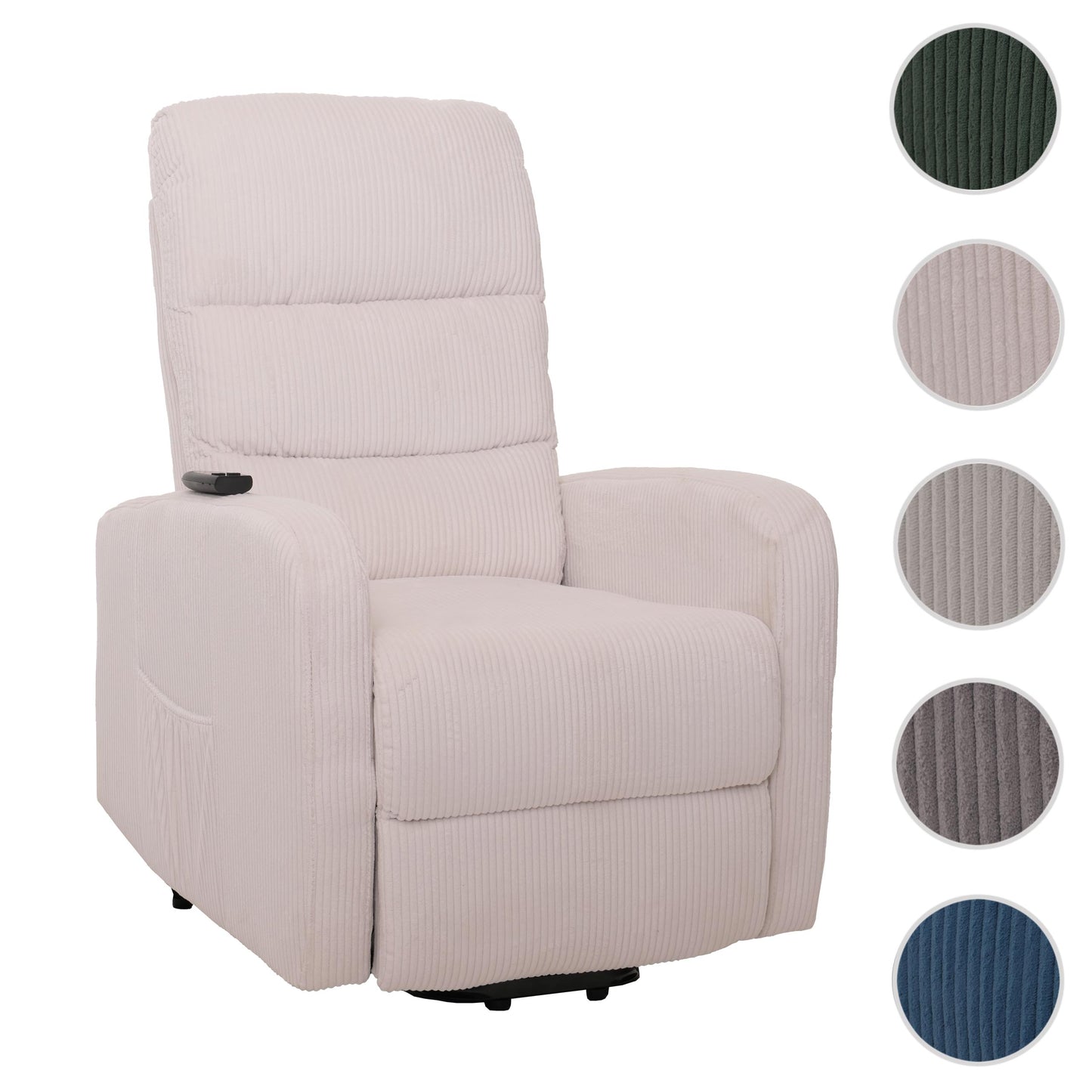 Cosmo Casa - TV Relaxstoel - Sta-Op Functie - Metaal - Textielkoord - Crèmewit