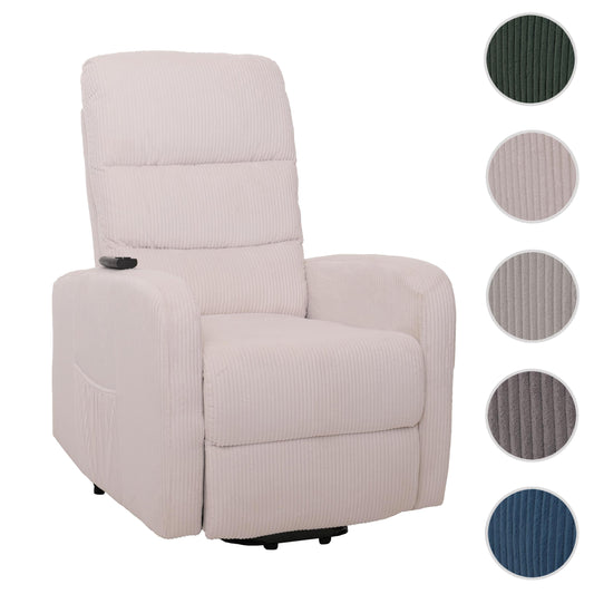 Cosmo Casa - TV Relaxstoel - Sta-Op Functie - Metaal - Textielkoord - Crèmewit