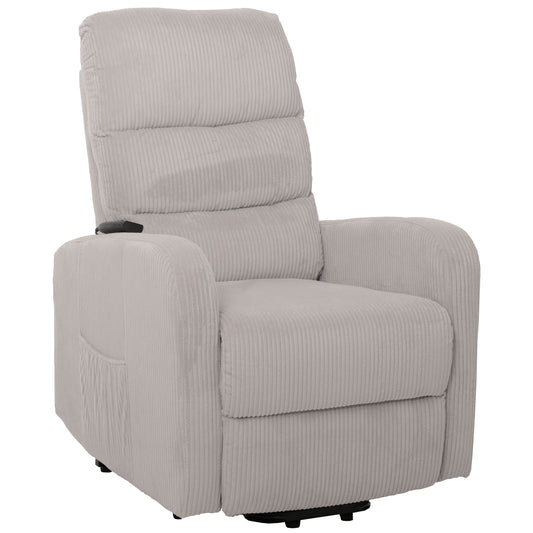 Cosmo Casa - TV Relaxfauteuil - Sta-Op Functie - Metaal - Textielkoord - Lichtgrijs