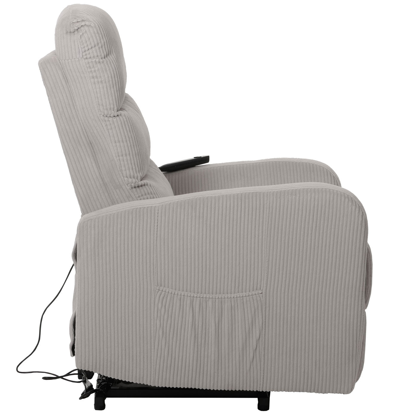 Cosmo Casa - TV Relaxfauteuil - Sta-Op Functie - Metaal - Textielkoord - Lichtgrijs