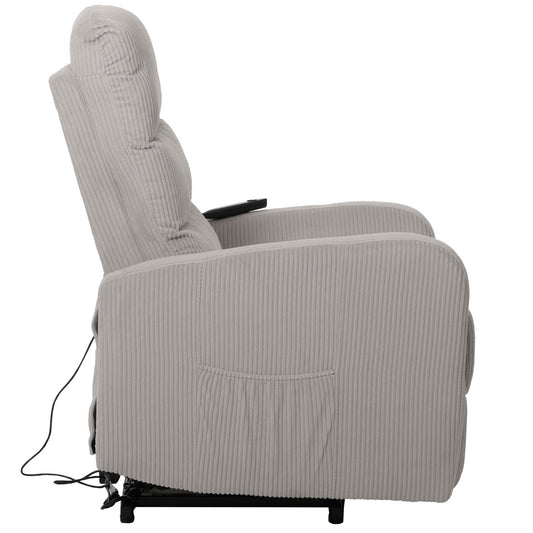 Cosmo Casa - TV Relaxfauteuil - Sta-Op Functie - Metaal - Textielkoord - Lichtgrijs