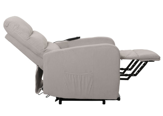 Cosmo Casa - TV Relaxfauteuil - Sta-Op Functie - Metaal - Textielkoord - Lichtgrijs